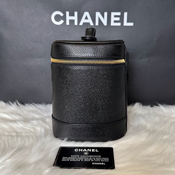🖤🖤🖤Authentic Black CHANEL CC Stitch Vanity Caviar Handbag - Picture 8 of 15